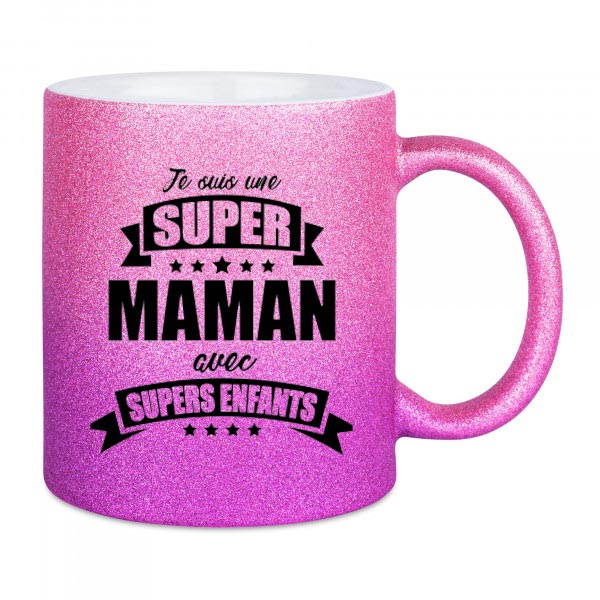 Mug à paillettes avec dégradé Rose